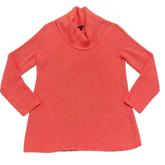 Talbots Womens pink marked ribbed cowl neck tunic sweater Medium - Picture 1 of 4